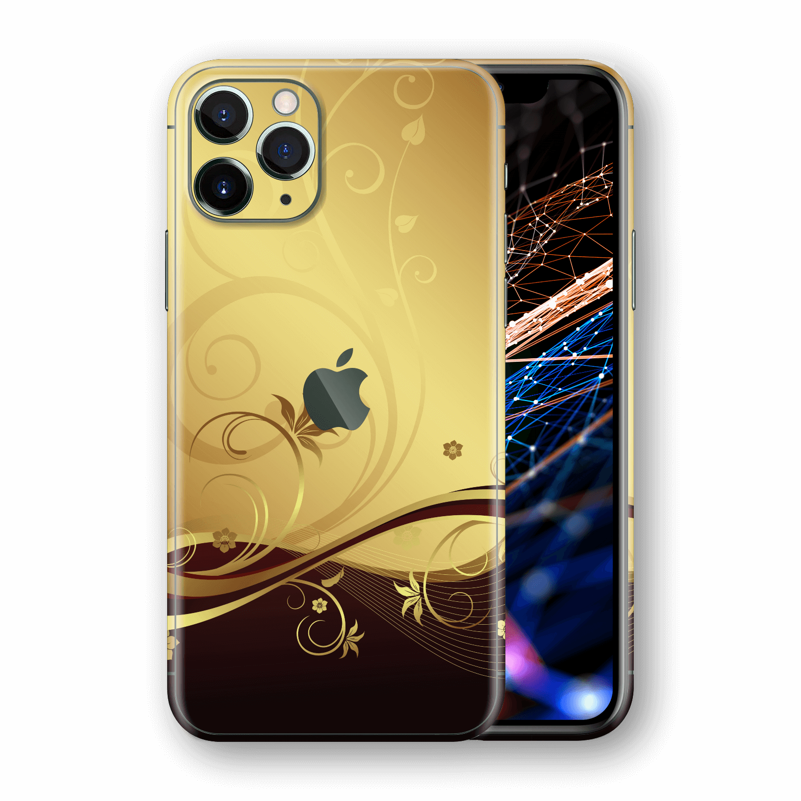 スマートフォン/携帯電話 スマートフォン本体 iPhone 11 PRO MAX Golden Floral Skin, Wrap, Decal – EasySkinz™