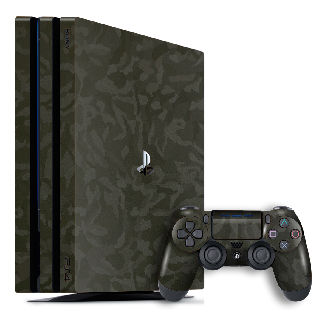 Playstation 4 PRO PS4 PRO Luxuria Green 3D Textured Camo Camouflage Skin Wrap Decal Protector | EasySkinz
