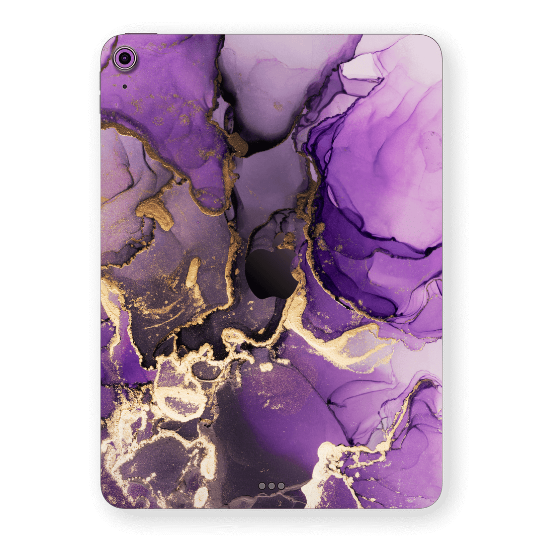 iPad AIR 4/5 (2020/2022) Print Printed Custom SIGNATURE AGATE GEODE Purple-Gold Skin Wrap Sticker Decal Cover Protector by EasySkinz | EasySkinz.com