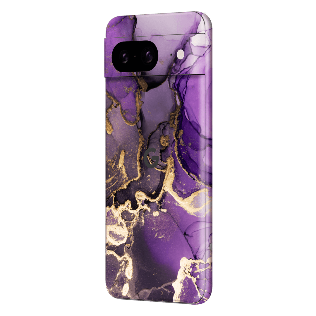 Google Pixel 8 (2023) Print Printed Custom SIGNATURE AGATE GEODE Purple-Gold Skin Wrap Sticker Decal Cover Protector by EasySkinz | EasySkinz.com