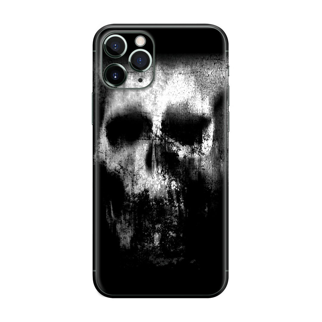 iPhone 11 PRO Print Printed Custom SIGNATURE Horror Black & White SKULL Skin, Wrap, Decal, Protector, Cover by EasySkinz | EasySkinz.com