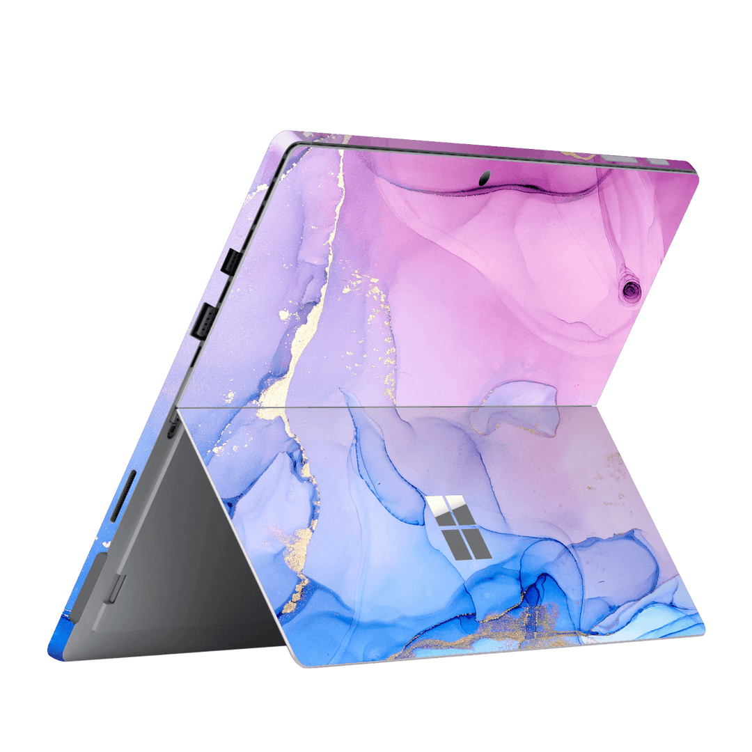 Microsoft Surface Pro 6 Print Printed Custom Signature AGATE GEODE Pink-Blue Skin Wrap Sticker Decal Cover Protector by EasySkinz