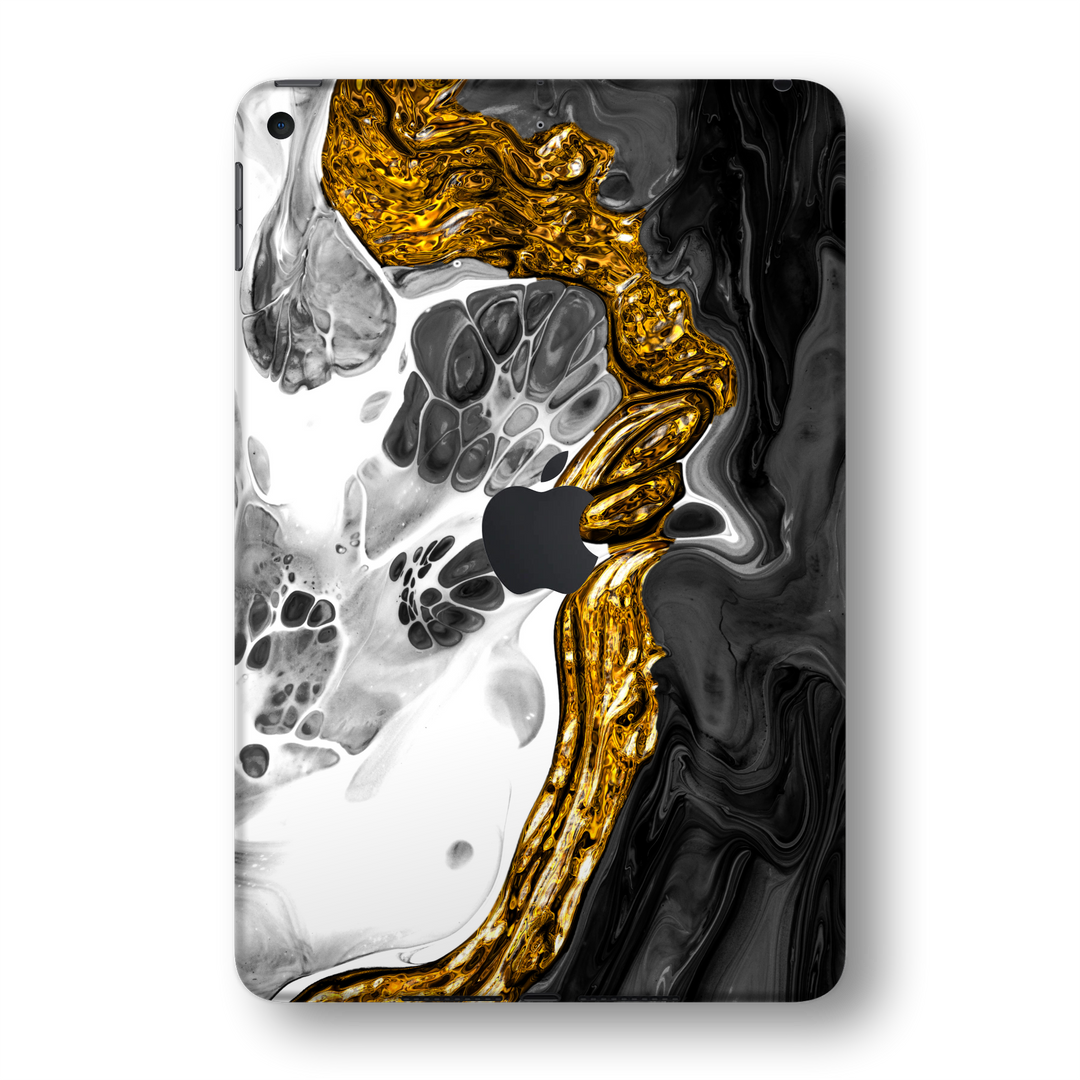 iPad MINI 5 (5th Generation 2019) SIGNATURE Abstract MELTED Gold Skin Wrap Sticker Decal Cover Protector by EasySkinz