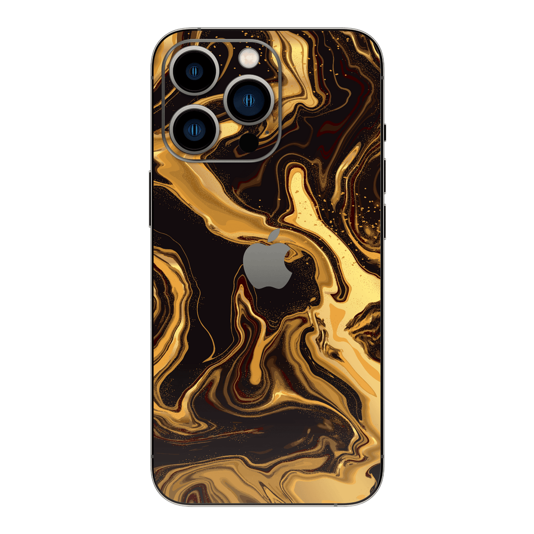iPhone 13 Pro MAX Print Printed Custom SIGNATURE AGATE GEODE Melted Gold Skin Wrap Sticker Decal Cover Protector by EasySkinz | EasySkinz.com