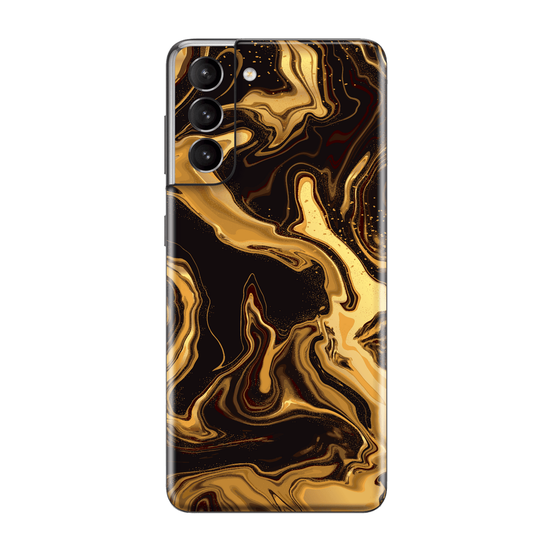 Samsung Galaxy S21 Print Printed Custom SIGNATURE AGATE GEODE Melted Gold Skin Wrap Sticker Decal Cover Protector by EasySkinz | EasySkinz.com