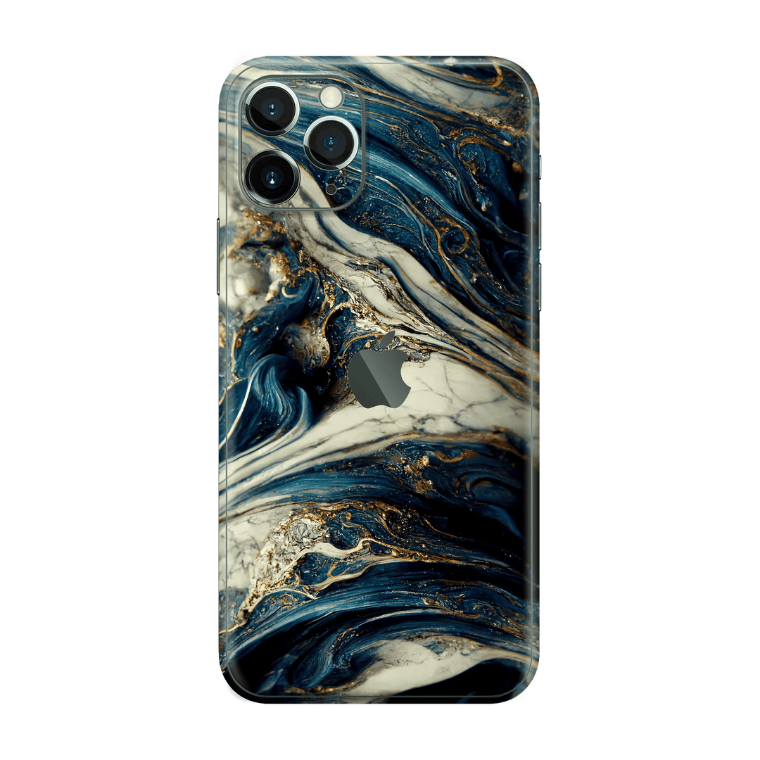iPhone 11 PRO Printed Custom SIGNATURE Agate Geode Naia Ocean Blue Stone Skin Wrap Sticker Decal Cover Protector by EasySkinz | EasySkinz.com