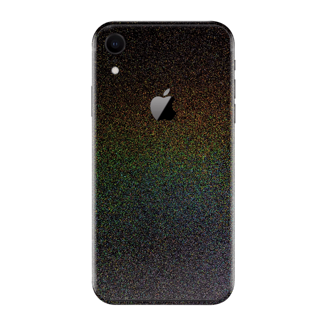 iPhone XR Glossy GALAXY Black Milky Way Rainbow Sparkling Metallic Skin Wrap Sticker Decal Cover Protector by EasySkinz