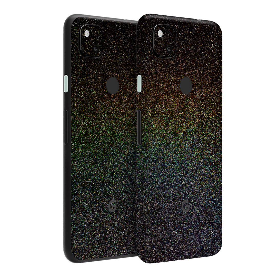 Google Pixel 4a Glossy GALAXY Black Milky Way Rainbow Sparkling Metallic Skin Wrap Sticker Decal Cover Protector by EasySkinz