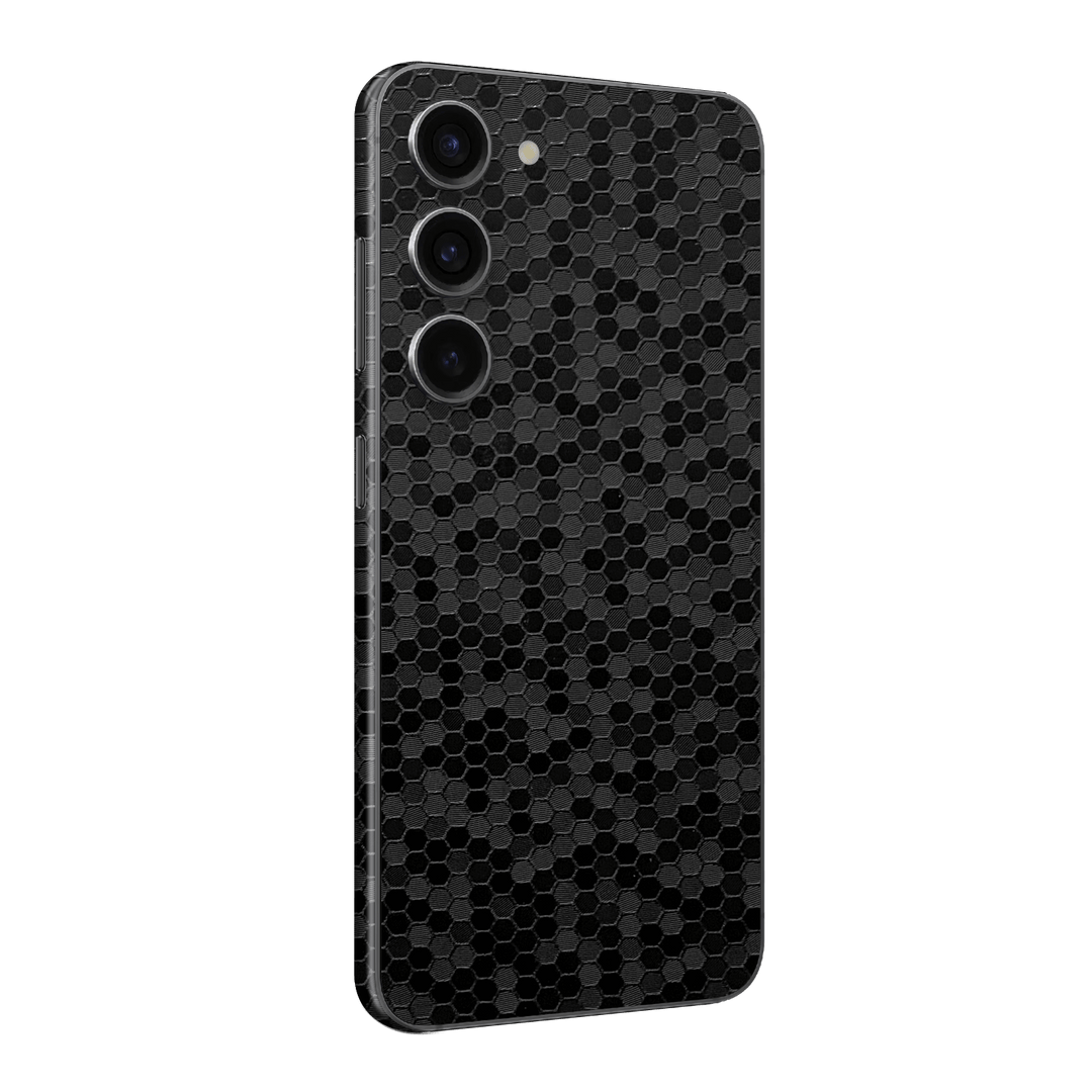 Samsung Galaxy S23+ PLUS Luxuria Black Honeycomb 3D Textured Skin Wrap Decal Cover Protector by EasySkinz | EasySkinz.com