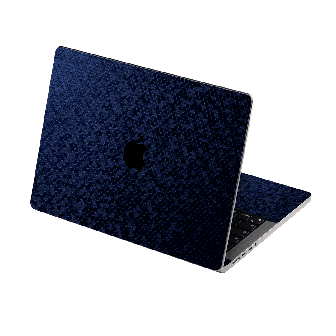 MacBook PRO 16" (2021) Luxuria Navy Blue Honeycomb 3D Textured Skin Wrap Sticker Decal Cover Protector by EasySkinz | EasySkinz.com