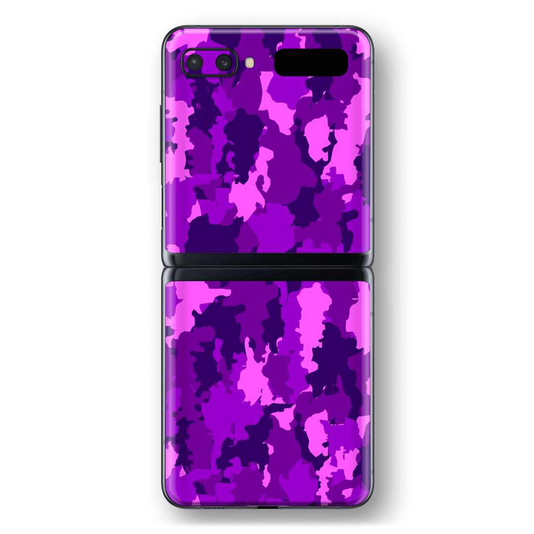 Samsung Galaxy Z Flip Print Printed Custom SIGNATURE Camouflage Purple-Pink Skin Wrap Sticker Decal Cover Protector by EasySkinz