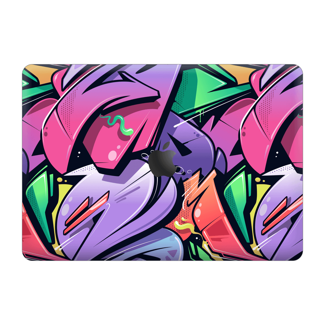 MacBook Air 13" (2020, M1) Print Printed Custom SIGNATURE Japanese Style Pop Art Graffiti Pop Culture Purple Pink Yellow Green Skin, Wrap, Decal, Protector, Cover by EasySkinz | EasySkinz.com