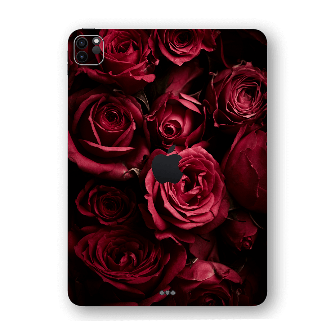 iPad PRO 12.9" (2020) SIGNATURE DEEP RED ROSES Skin, Wrap, Decal, Protector, Cover by EasySkinz | EasySkinz.com
