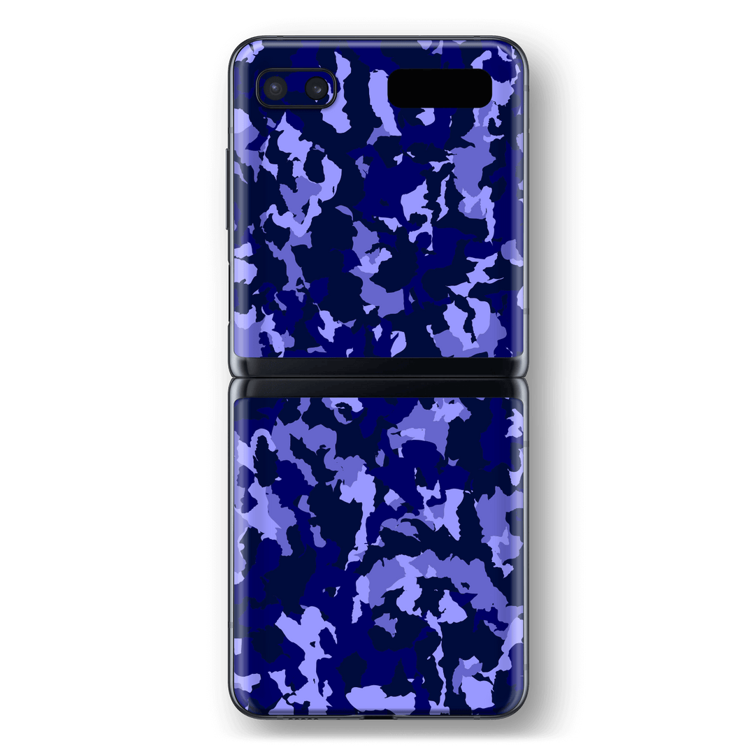 Samsung Galaxy Z Flip Print Printed Custom SIGNATURE Camouflage Navy-Purple Skin Wrap Sticker Decal Cover Protector by EasySkinz