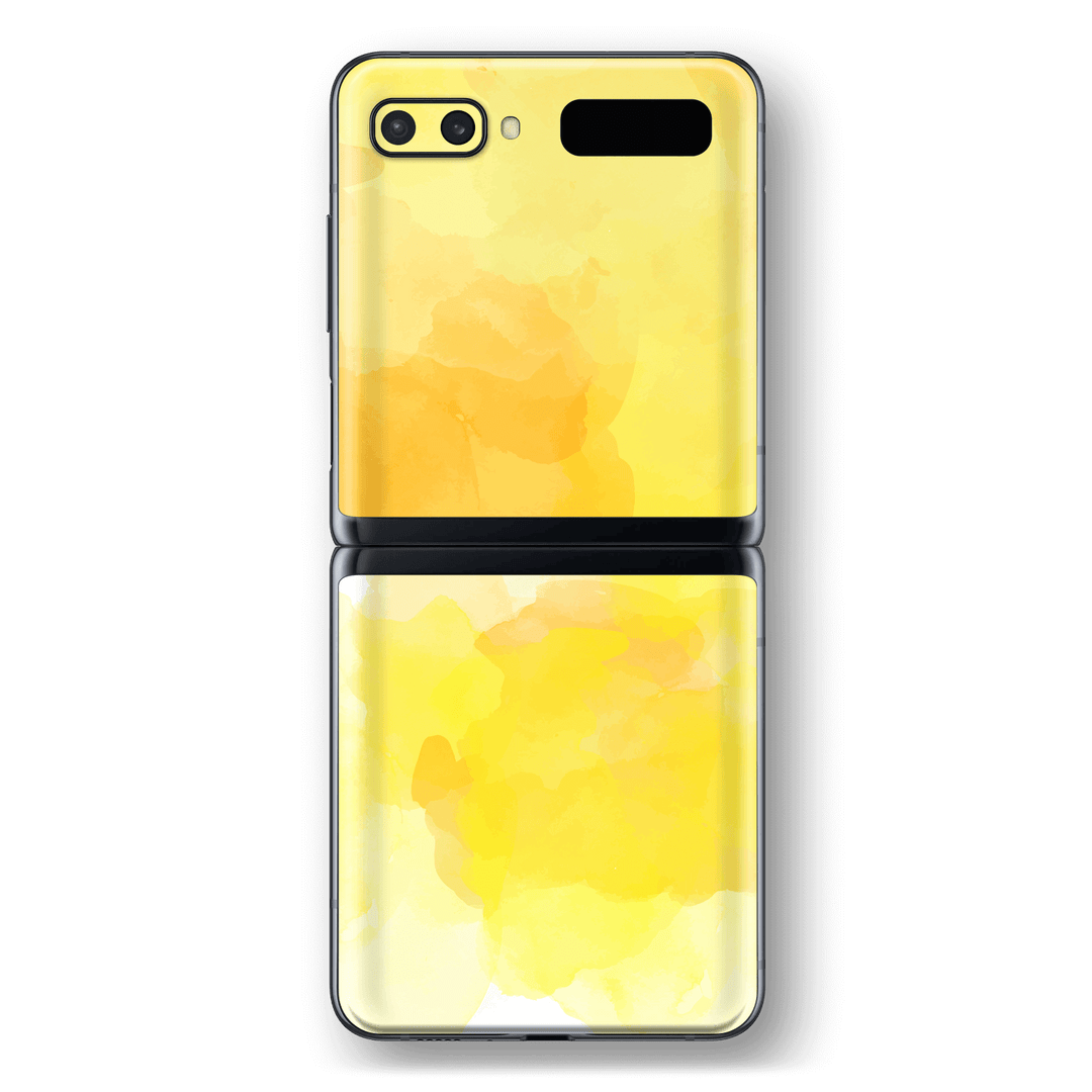 Samsung Galaxy Z Flip Print Printed Custom SIGNATURE Yellow Watercolour Skin Wrap Sticker Decal Cover Protector by EasySkinz