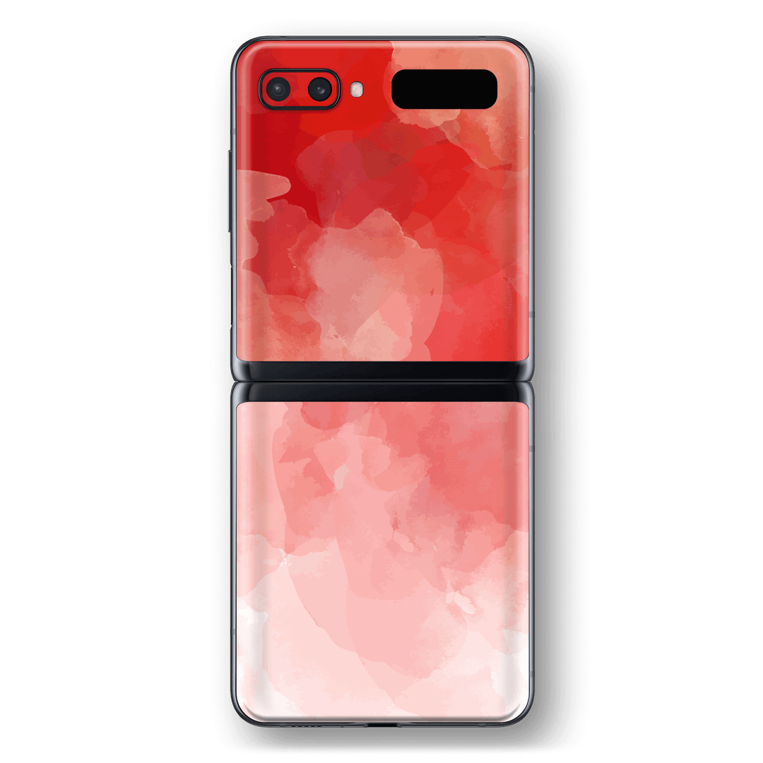 Samsung Galaxy Z Flip Print Printed Custom SIGNATURE Red Watercolour Skin Wrap Sticker Decal Cover Protector by EasySkinz