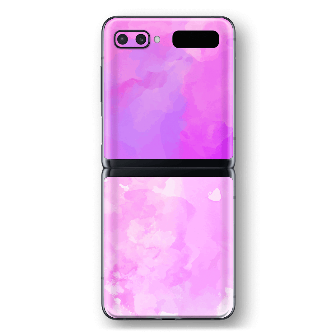 Samsung Galaxy Z Flip Print Printed Custom SIGNATURE Pink Watercolour Skin Wrap Sticker Decal Cover Protector by EasySkinz