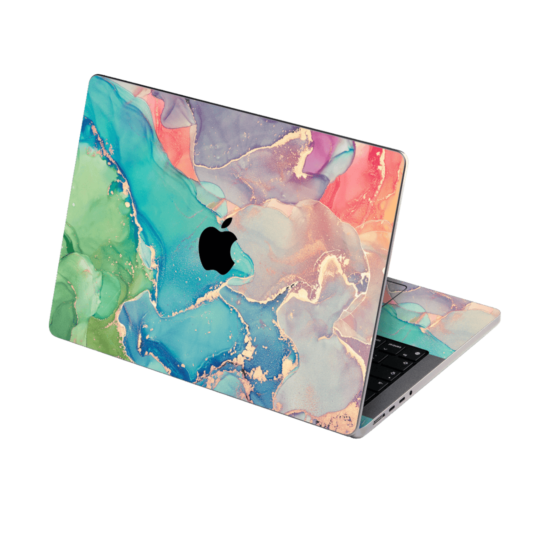MacBook PRO 14" (2021) Print Printed Custom Signature AGATE GEODE Pastel Skin Wrap Sticker Decal Cover Protector by EasySkinz | EasySkinz.com