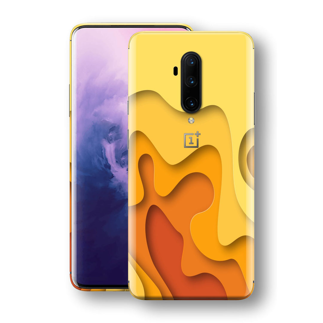 OnePlus 7T PRO Print Custom SIGNATURE Orange-Yellow CARVING Skin, Wrap, Decal, Protector, Cover by EasySkinz | EasySkinz.com