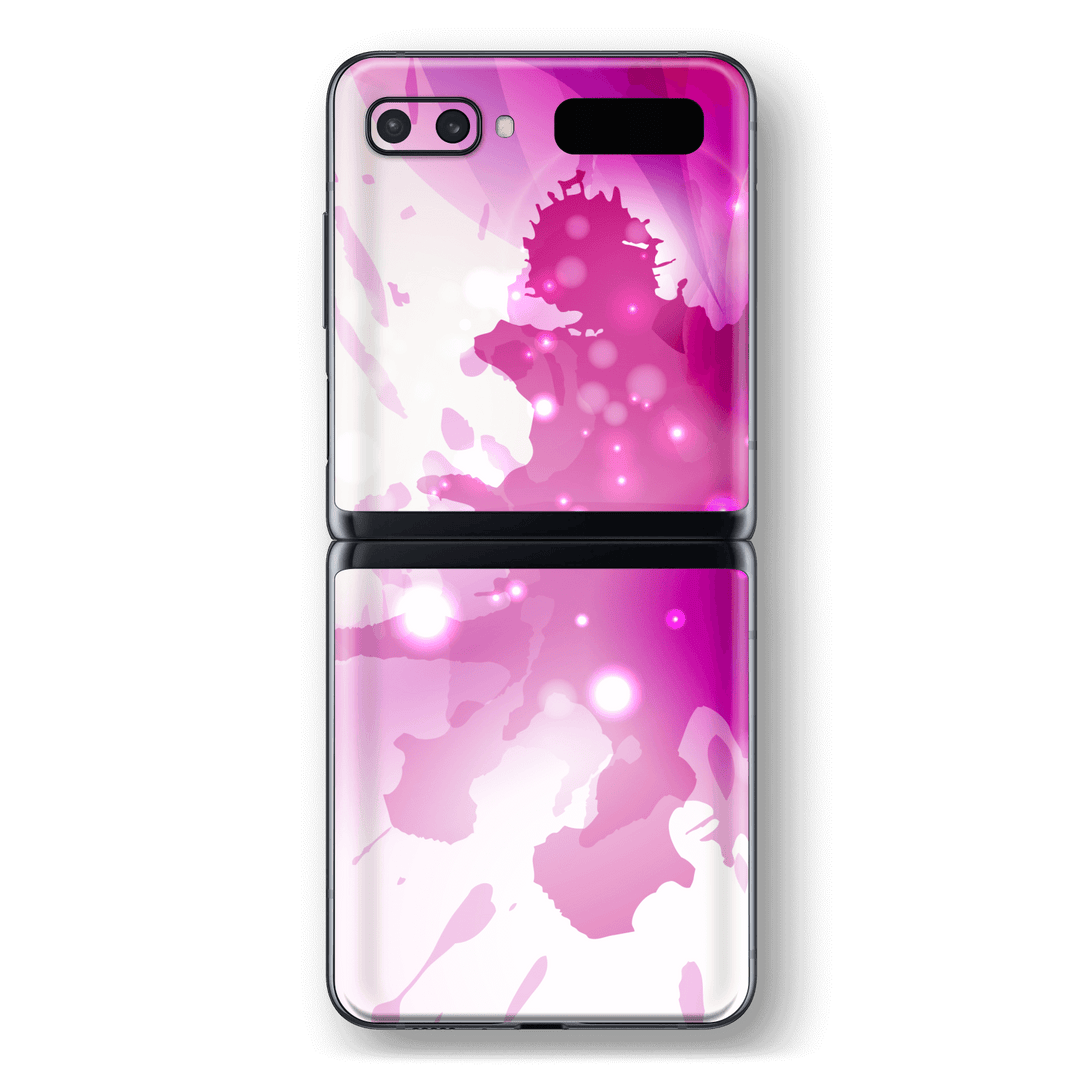 Samsung Galaxy Z Flip Print Printed Custom SIGNATURE Purple-Pink Splash Skin Wrap Sticker Decal Cover Protector by EasySkinz