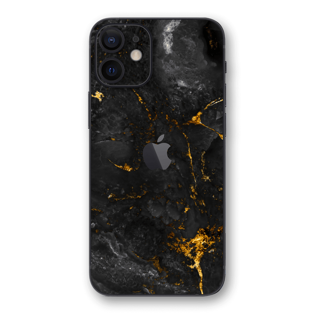 iPhone 12 SIGNATURE Black-Gold MARBLE Skin, Wrap, Decal, Protector, Cover by EasySkinz | EasySkinz.com