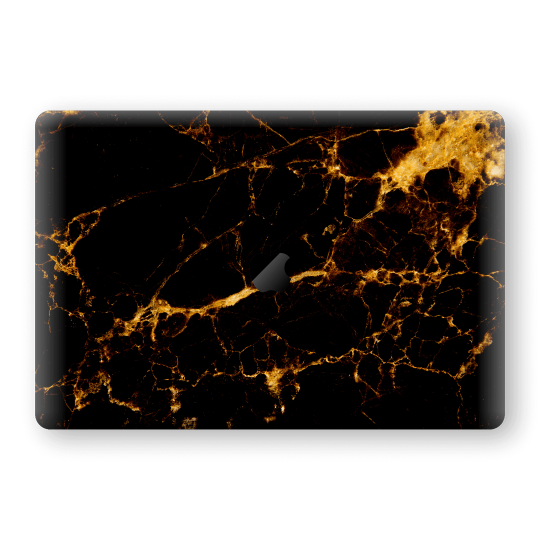 MacBook Air 13" (2018-2019) Print Custom Signature Marble Black Gold Skin Wrap Decal by EasySkinz - Design 2