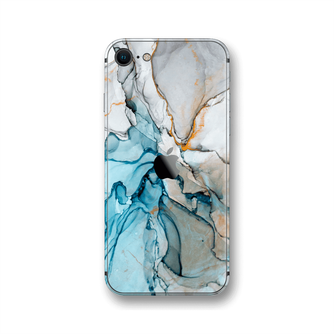 iPhone SE (2020) Print Custom Signature Marble TURQUOISE Skin Wrap Decal by EasySkinz - Design 2