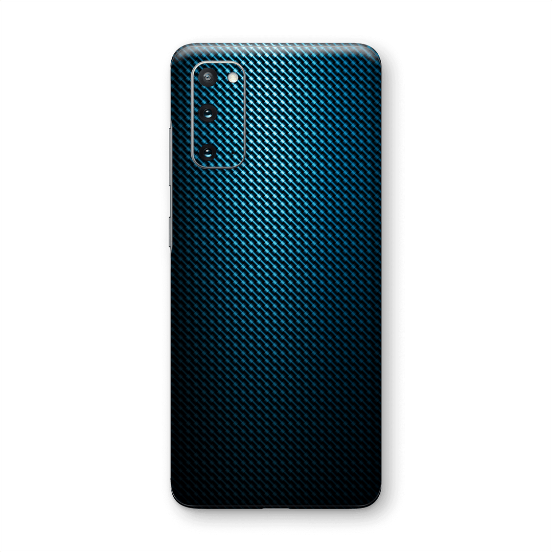 Samsung Galaxy S20 Print Custom Signature Blue Grid Carbon Abstract Skin Wrap Decal by EasySkinz