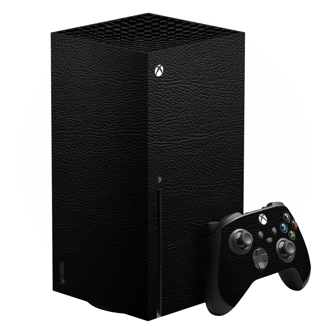 XBOX Series X Luxuria Riders Black Leather Jacket 3D Textured Skin Wrap Decal Cover Protector by EasySkinz | EasySkinz.com