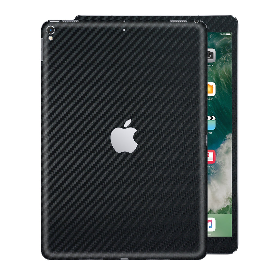 iPad PRO 12.9" 2nd Generation 2017 3D Textured Black CARBON Fibre Fiber Skin Wrap Sticker Decal Cover Protector by EasySkinz