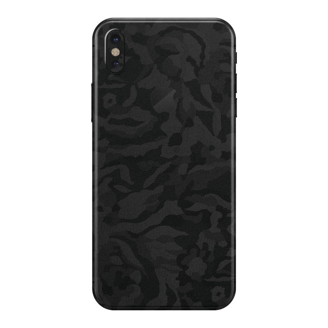 iPhone XS MAX Luxuria Black 3D Textured Camo Camouflage Skin Wrap Decal Protector | EasySkinz