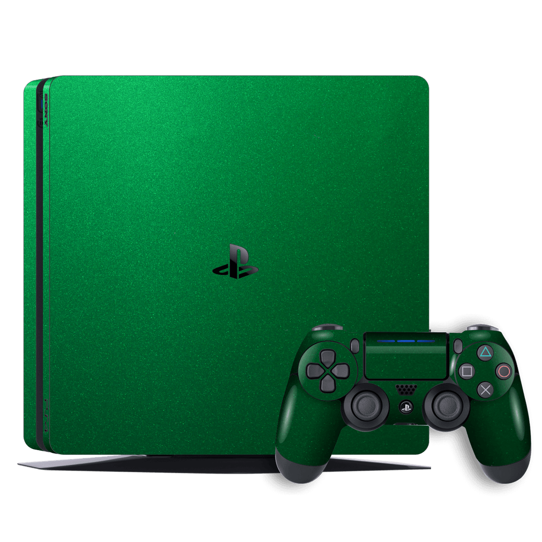 Playstation 4 SLIM PS4 Slim Glossy Viper Green Metallic Skin Wrap Decal by EasySkinz