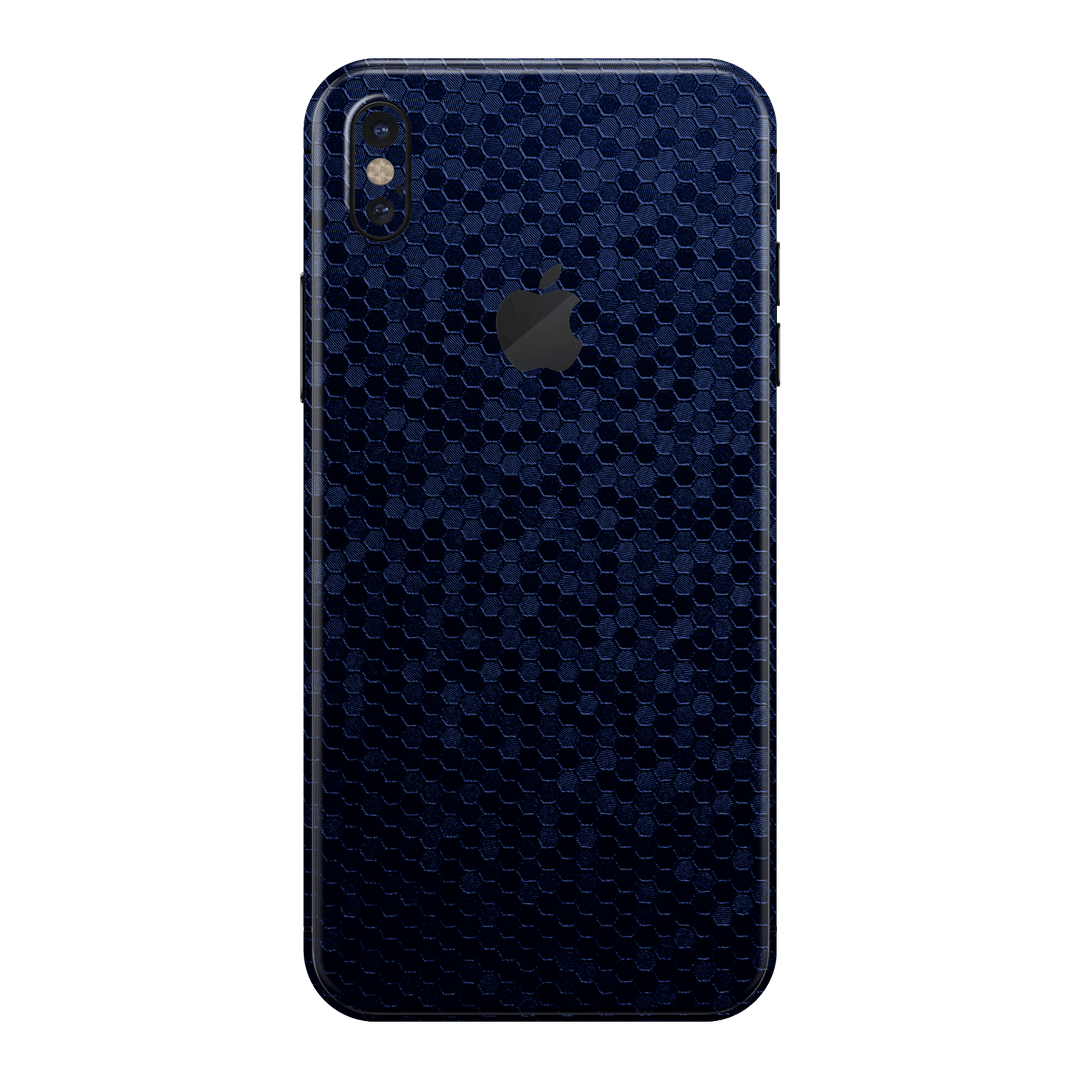 iPhone X Luxuria Navy Blue Honeycomb 3D Textured Skin Wrap Sticker Decal Cover Protector by EasySkinz | EasySkinz.com