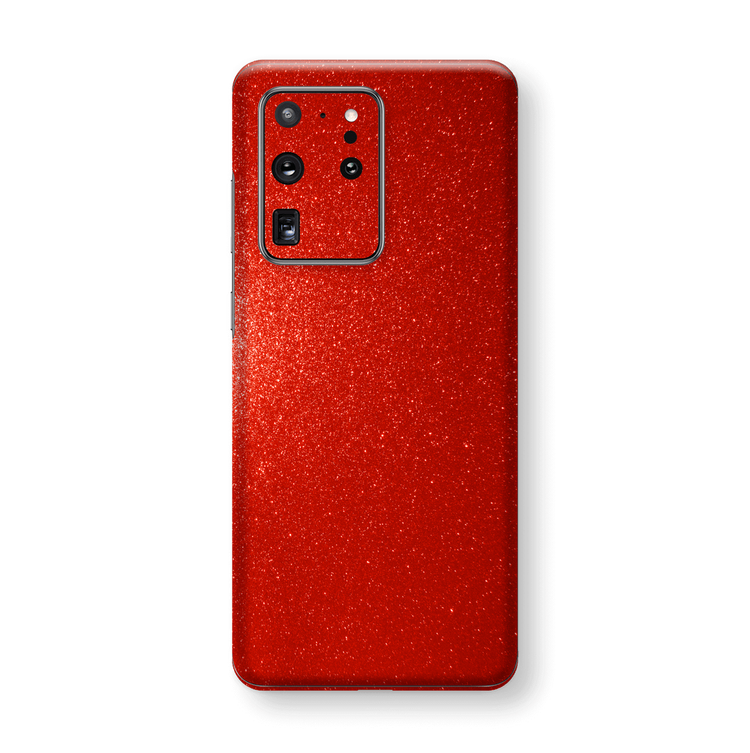 Samsung Galaxy S20 ULTRA Diamond Red Shimmering, Sparkling, Glitter Skin Wrap Sticker Decal Cover Protector by EasySkinz