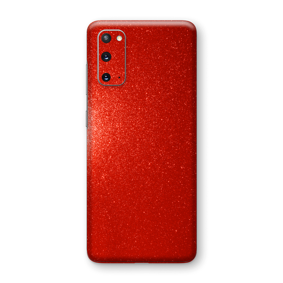 Samsung Galaxy S20 Diamond Red Shimmering, Sparkling, Glitter Skin Wrap Sticker Decal Cover Protector by EasySkinz