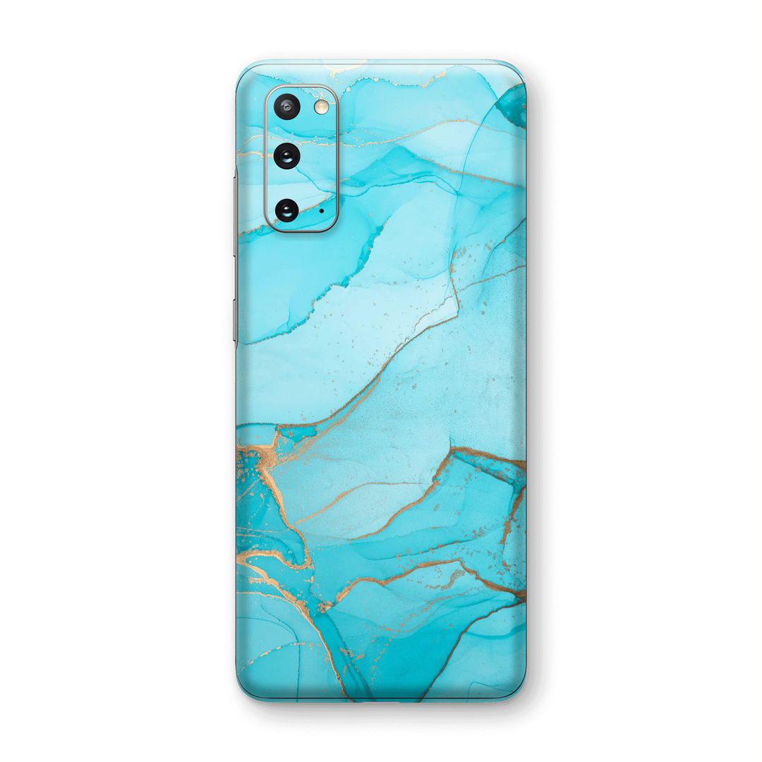 Samsung Galaxy S20 SIGNATURE AGATE GEODE Aqua-Gold Skin, Wrap, Decal, Protector, Cover by EasySkinz | EasySkinz.com