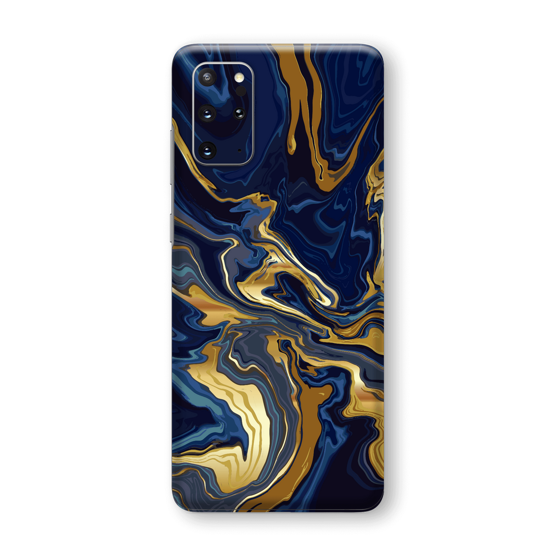Samsung Galaxy S20+ PLUS Print Printed Custom SIGNATURE Ocean Blue & Gold Luxury Skin Wrap Sticker Decal Cover Protector by EasySkinz