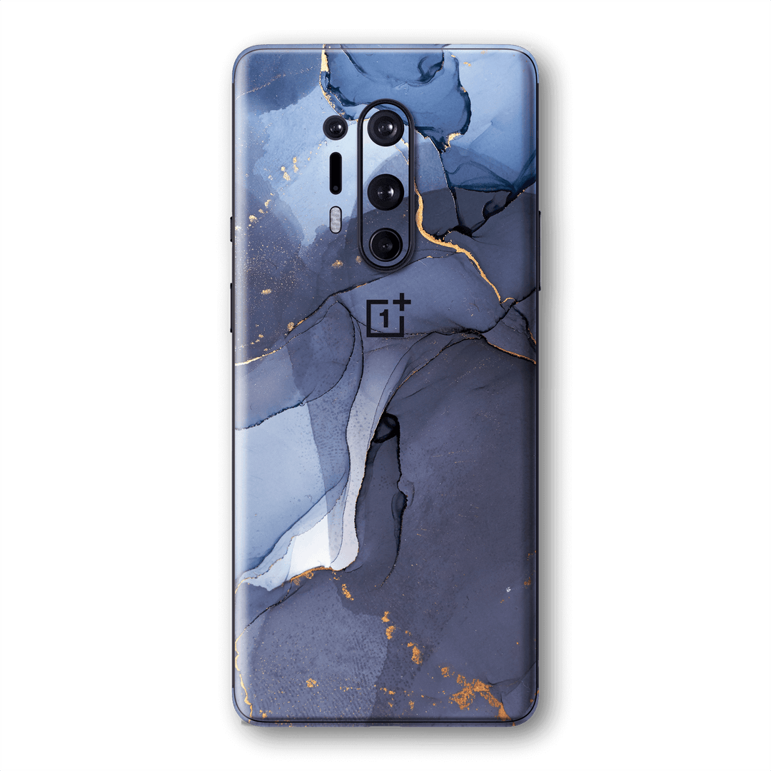 OnePlus 8 PRO SIGNATURE AGATE GEODE Pigeon Blue-Gold Skin, Wrap, Decal, Protector, Cover by EasySkinz | EasySkinz.com