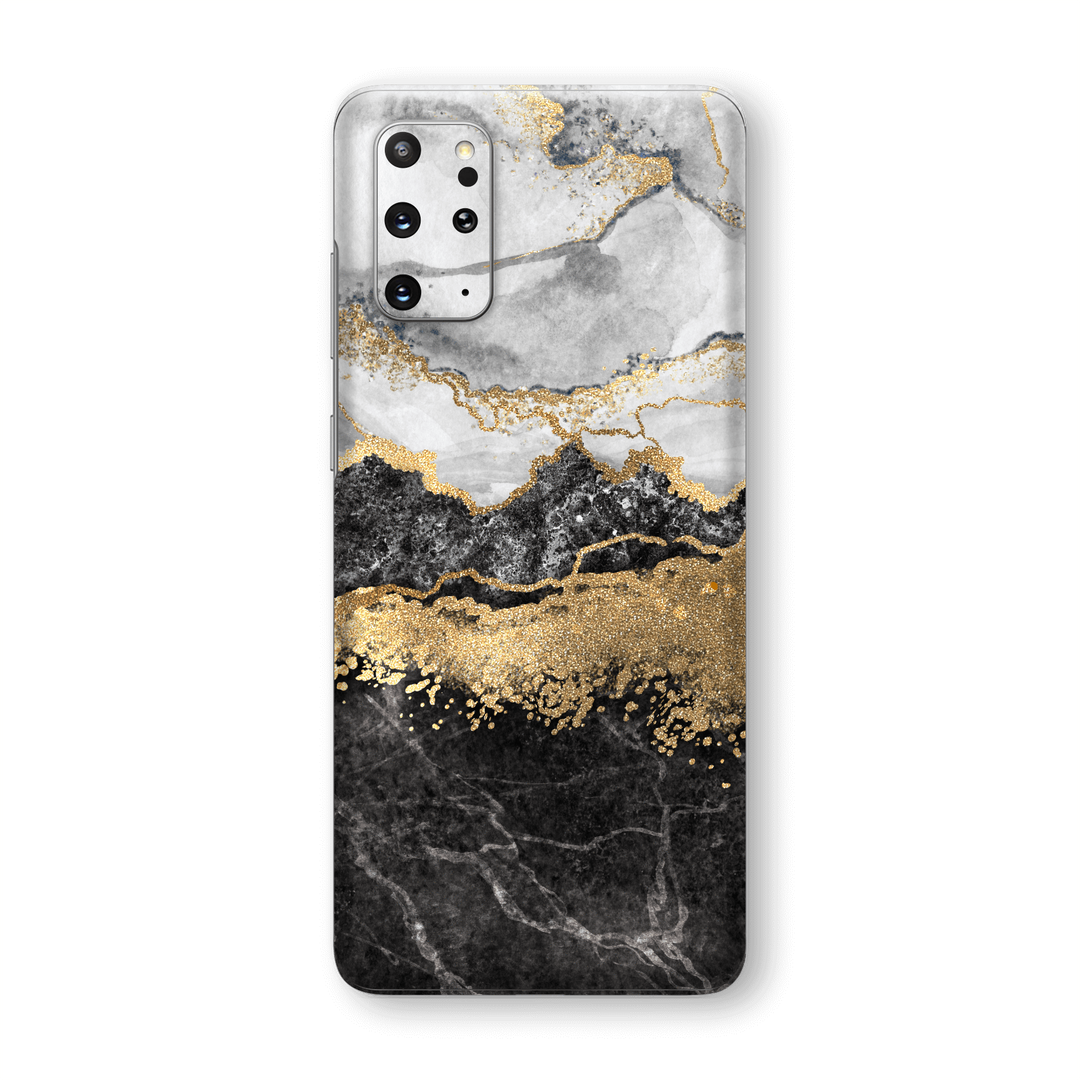Samsung Galaxy S20+ PLUS SIGNATURE Golden WHITE-Slate Marble Skin, Wrap, Decal, Protector, Cover by EasySkinz | EasySkinz.com