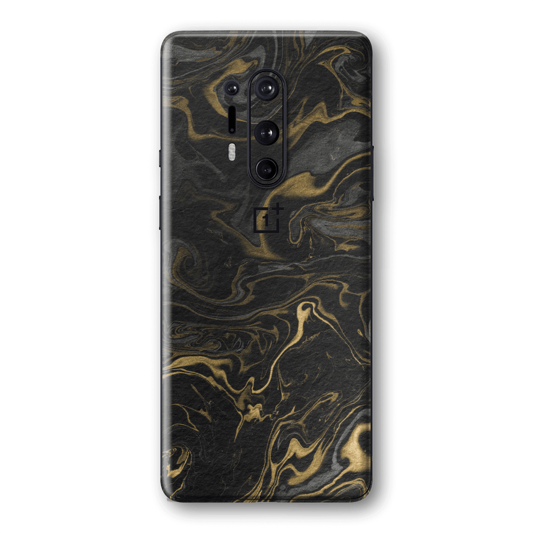 OnePlus 8 PRO Print Printed Custom SIGNATURE Grey-Gold Ink Paper Skin Wrap Sticker Decal Cover Protector by EasySkinz