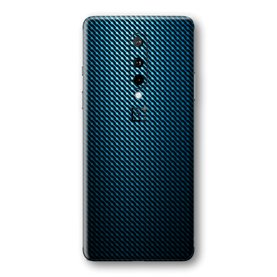 OnePlus 8 Print Custom Signature Blue Grid Carbon Abstract Skin Wrap Decal by EasySkinz