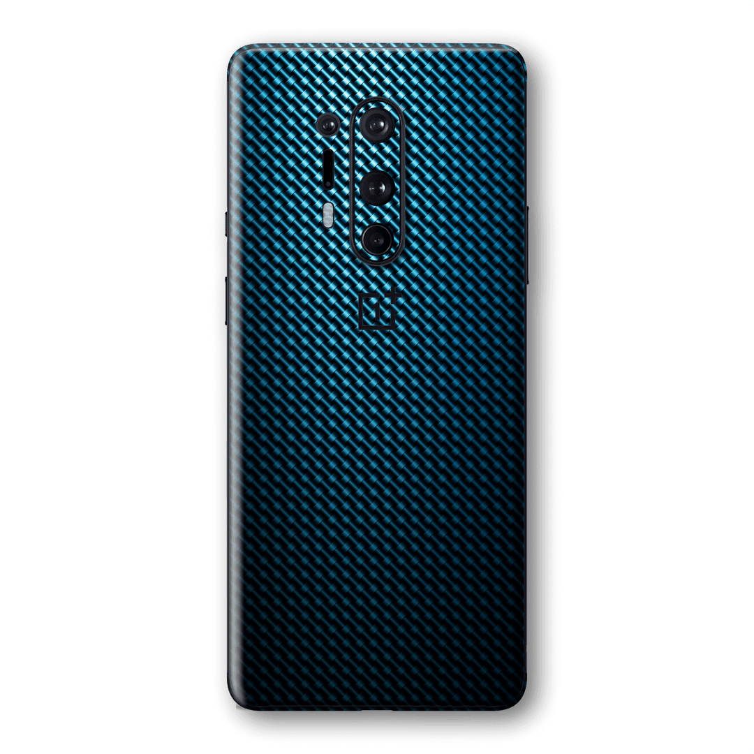 OnePlus 8 PRO Print Custom Signature Blue Grid Carbon Abstract Skin Wrap Decal by EasySkinz